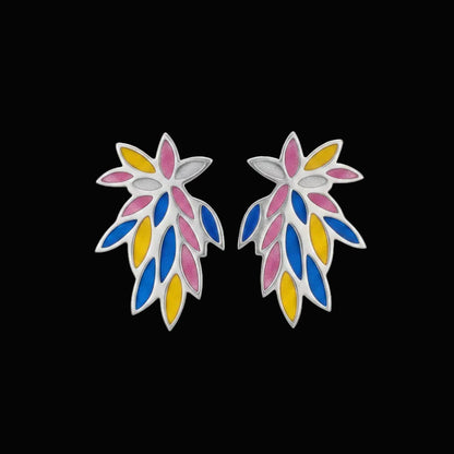 Aster Küpe - siyah fon, ürün görünümü