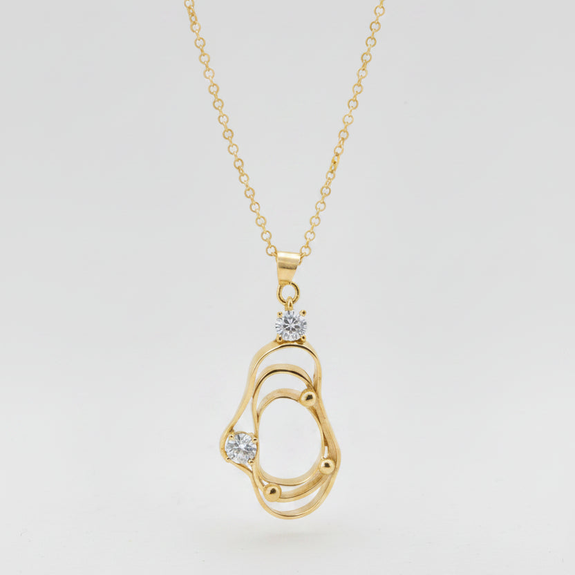 Layered Amorphous Void Necklace-Gold