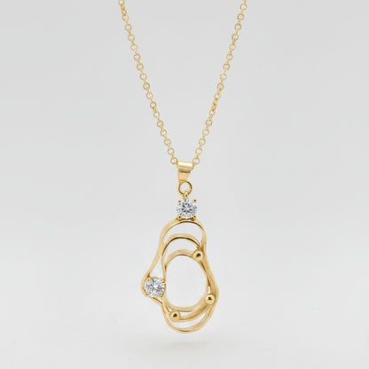 Layered Amorphous Void Necklace-Gold