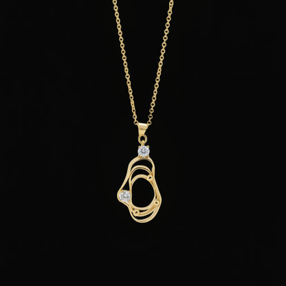 Layered Amorphous Void Necklace-Gold