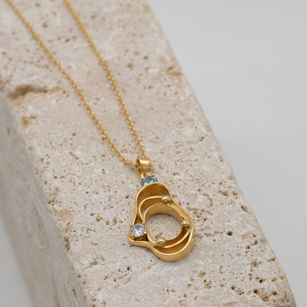 Layered Amorphous Void Necklace-Gold