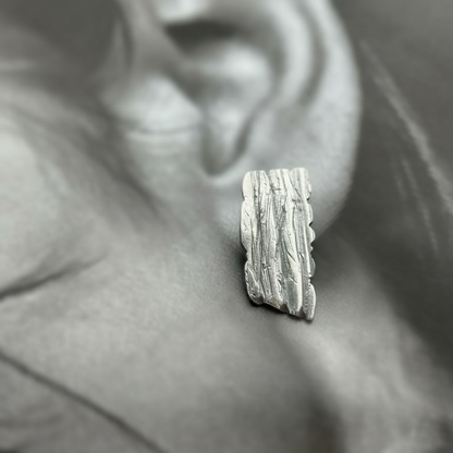 Tree Bark Earrings - Terra Collection Viva series, pair view from both angles
